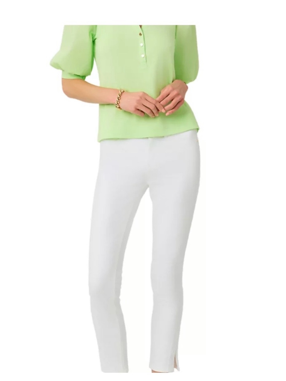 NWT LILLY PULITZER RONSON TOP MEDIUM PISTACHIO GREEN - Picture 2 of 6
